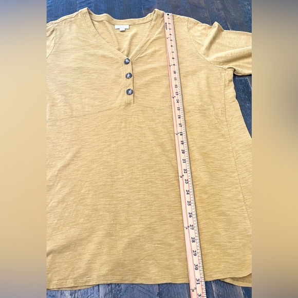 J Jill Women's Mustard V-Neck Tunic Top 2X - Picture 4 of 7